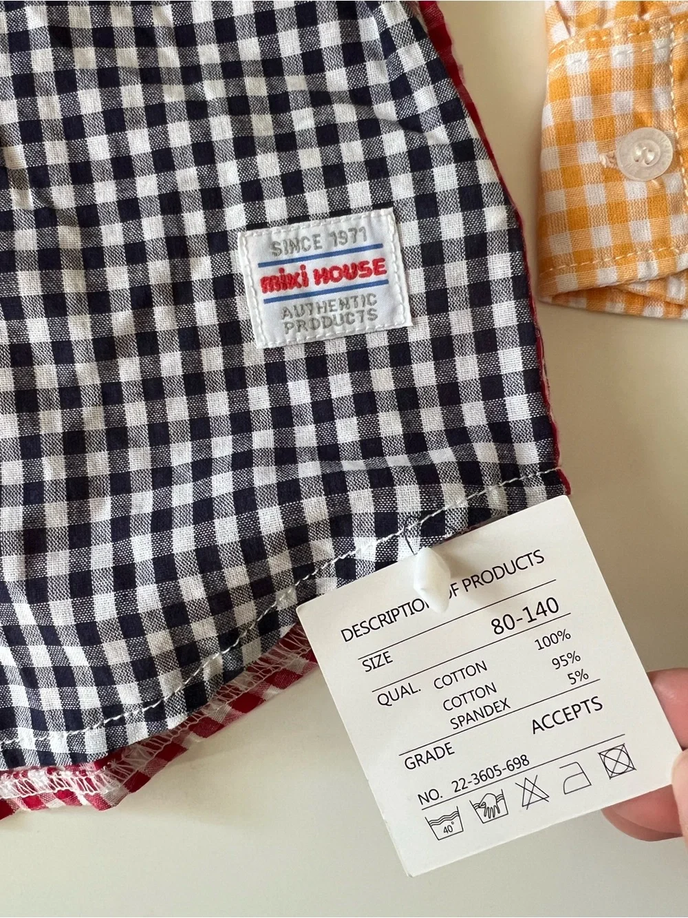 NWT Miki House Gingham Patchwork Shirt 3-4T